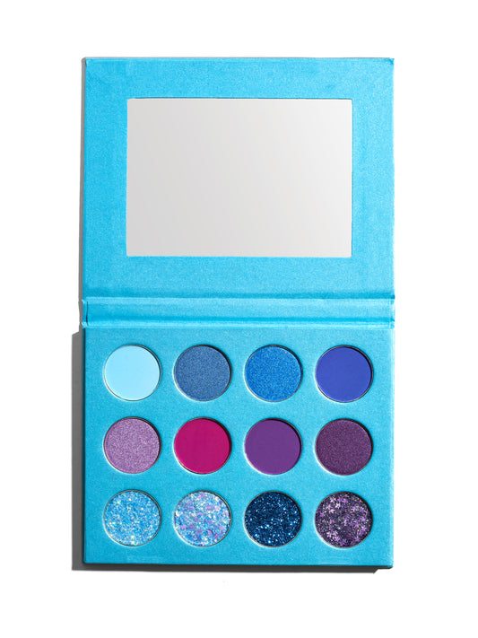 Blue themed 12 color eyeshadow palette